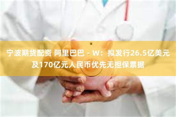 宁波期货配资 阿里巴巴－Ｗ：拟发行26.5亿美元及170亿元人民币优先无担保票据