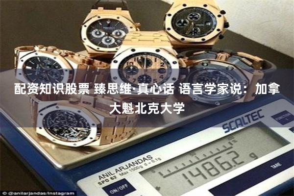 配资知识股票 臻思维·真心话 语言学家说：加拿大魁北克大学