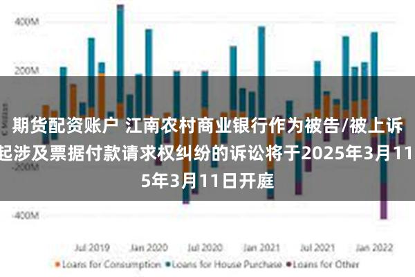 期货配资账户 江南农村商业银行作为被告/被上诉人的1起涉及票据付款请求权纠纷的诉讼将于2025年3月11日开庭