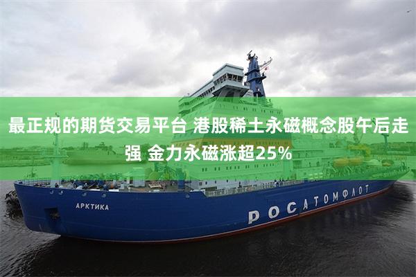 最正规的期货交易平台 港股稀土永磁概念股午后走强 金力永磁涨超25%