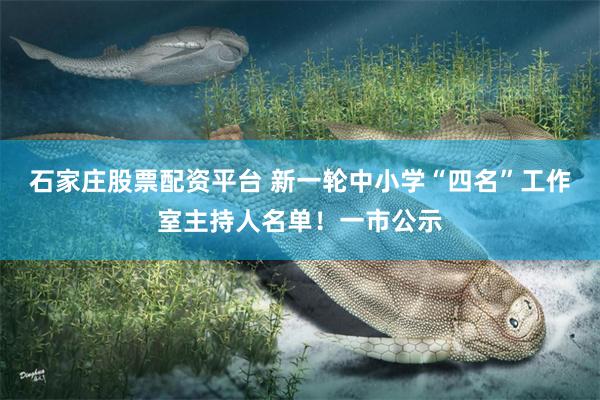 石家庄股票配资平台 新一轮中小学“四名”工作室主持人名单！一市公示