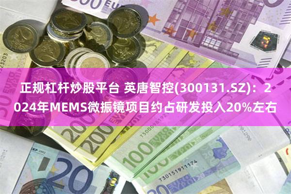 正规杠杆炒股平台 英唐智控(300131.SZ)：2024年MEMS微振镜项目约占研发投入20%左右