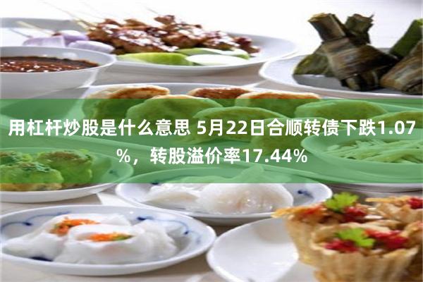用杠杆炒股是什么意思 5月22日合顺转债下跌1.07%，转股溢价率17.44%
