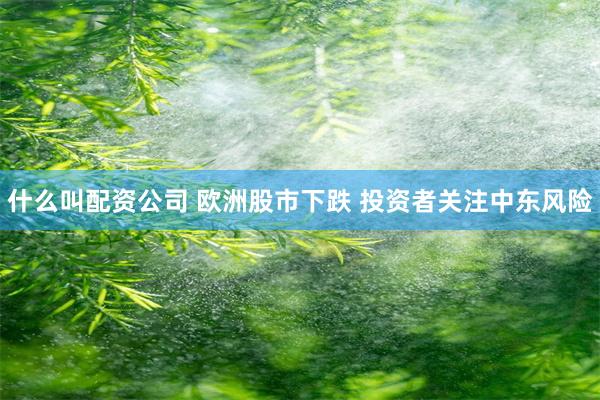 什么叫配资公司 欧洲股市下跌 投资者关注中东风险