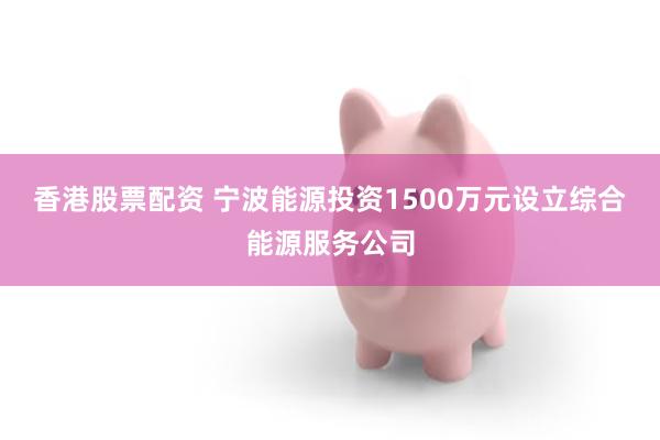 香港股票配资 宁波能源投资1500万元设立综合能源服务公司