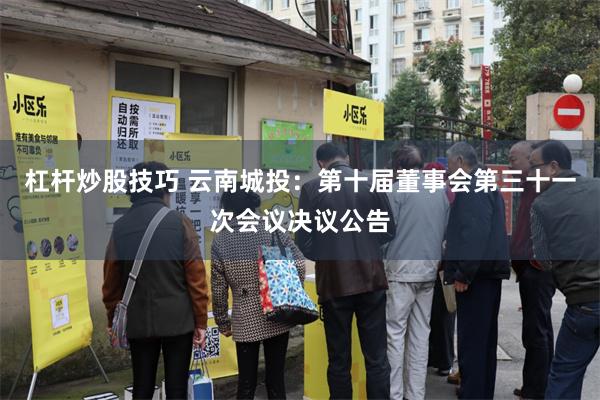 杠杆炒股技巧 云南城投：第十届董事会第三十一次会议决议公告