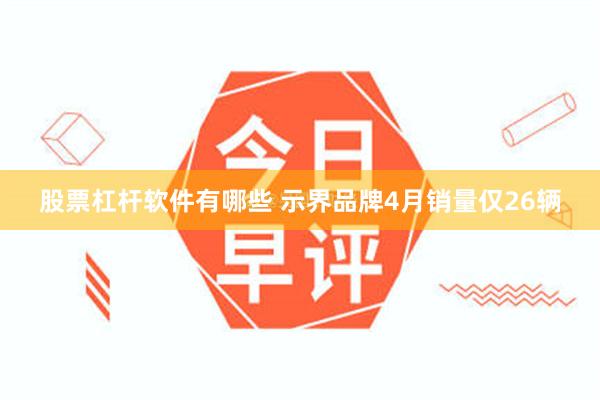 股票杠杆软件有哪些 示界品牌4月销量仅26辆