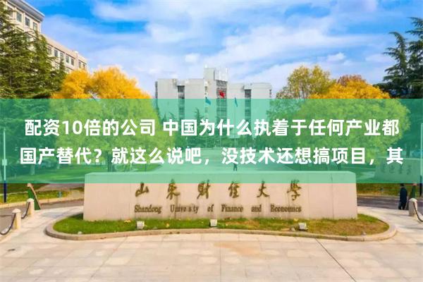配资10倍的公司 中国为什么执着于任何产业都国产替代？就这么说吧，没技术还想搞项目，其