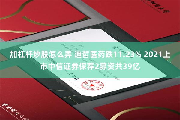 加杠杆炒股怎么弄 迪哲医药跌11.23% 2021上市中信证券保荐2募资共39亿