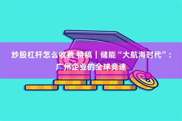 炒股杠杆怎么收费 特稿｜储能“大航海时代”：广州企业的全球竞速