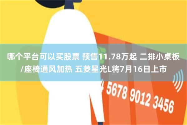 哪个平台可以买股票 预售11.78万起 二排小桌板/座椅通风加热 五菱星光L将7月16日上市