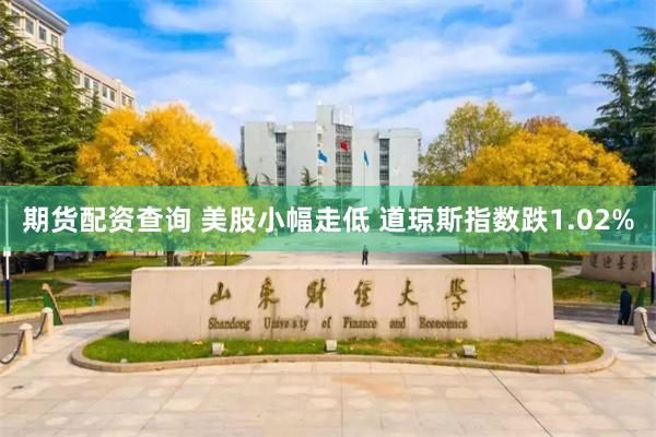 期货配资查询 美股小幅走低 道琼斯指数跌1.02%