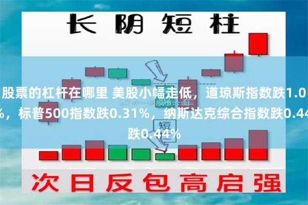 股票的杠杆在哪里 美股小幅走低，道琼斯指数跌1.02%，标普500指数跌0.31%，纳斯达克综合指数跌0.44%