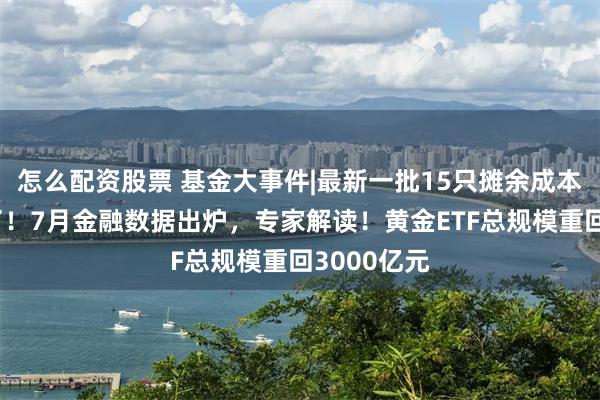 怎么配资股票 基金大事件|最新一批15只摊余成本法债基来了！7月金融数据出炉，专家解读！黄金ETF总规模重回3000亿元