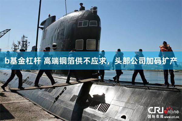 b基金杠杆 高端铜箔供不应求，头部公司加码扩产