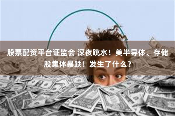 股票配资平台证监会 深夜跳水！美半导体、存储股集体暴跌！发生了什么？