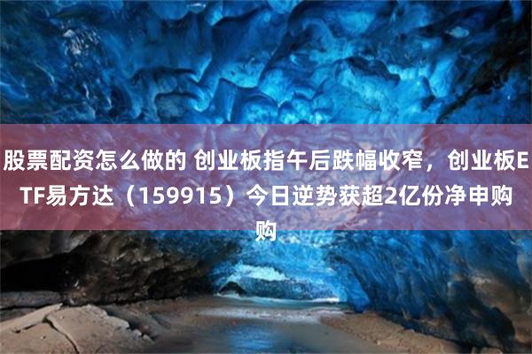 股票配资怎么做的 创业板指午后跌幅收窄，创业板ETF易方达（159915）今日逆势获超2亿份净申购