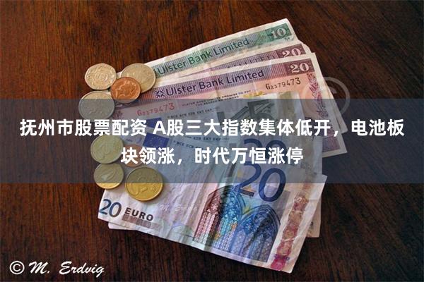 抚州市股票配资 A股三大指数集体低开，电池板块领涨，时代万恒涨停